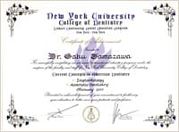 アメリカニューヨーク大学インプラント科CDEプログラム卒業