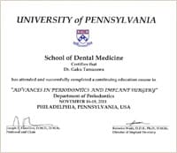 ペンシルバニア大学 Advance In Periodontics &Implant Surgery Course